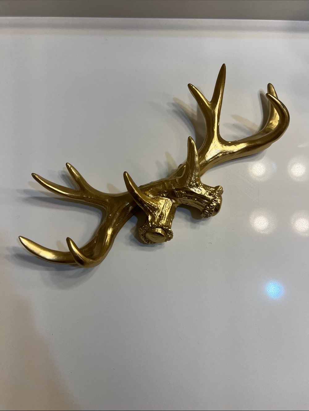 Gold Antler Wall Decor Accent - Decorative Home Wall Art